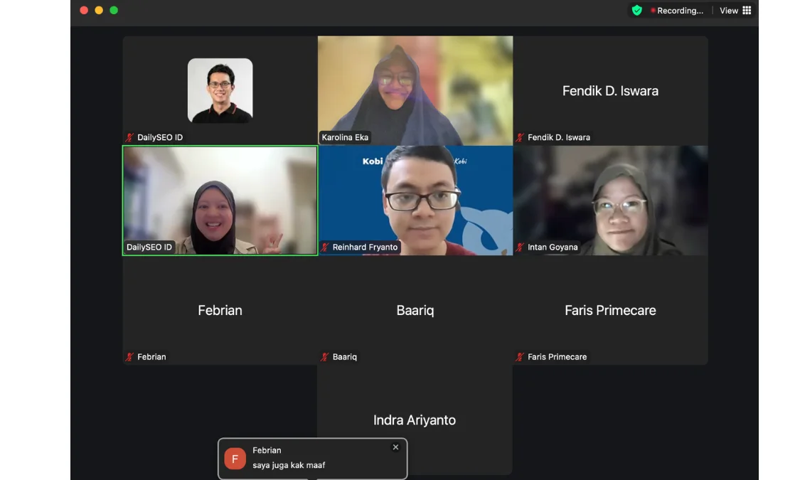 Kelas Daily SEO X Karolina